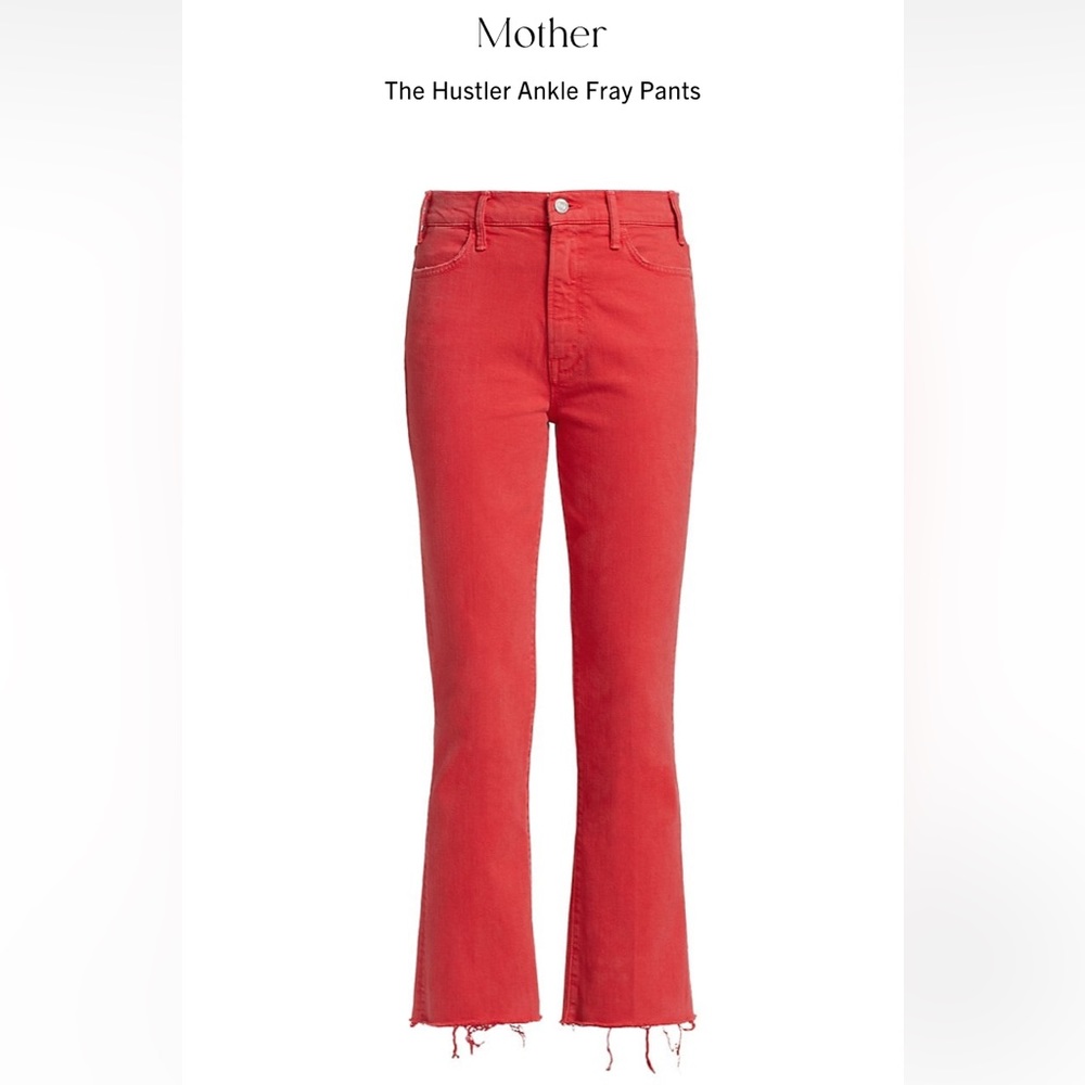 MOTHER The Hustler ankle fray pants size 27 - red New with tags
